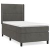 vidaXL Cama com molas/colch&atilde;o 90x190 cm veludo cinza-escuro