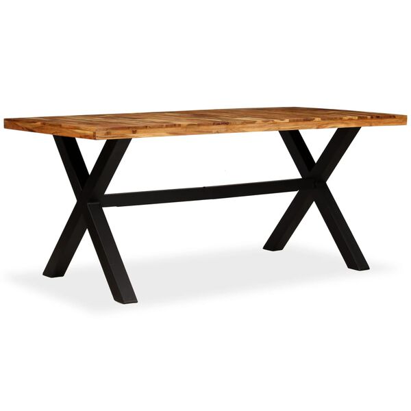 vidaXL Mesa de jantar madeira maciça de mangueira e acácia 180x90x76cm