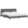 vidaXL Cama com colch&atilde;o 200x200 cm tecido cinzento-escuro