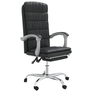 vidaXL Cadeira de escrit&oacute;rio reclin&aacute;vel couro artificial preto