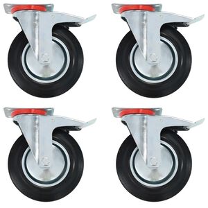 vidaXL Rodas girat&oacute;rias com trav&otilde;es duplos 4 pcs 200 mm