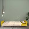 vidaXL Sof&aacute;-cama de 2 lugares veludo amarelo