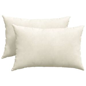 vidaXL Travesseiros de Sof&aacute; 2 pcs Creme 60 x 40 cm