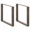 vidaXL P&eacute;s para mesa de jantar em formato de U, 3 pe&ccedil;as, a&ccedil;o natural, 100x(72-73) cm, a&ccedil;o