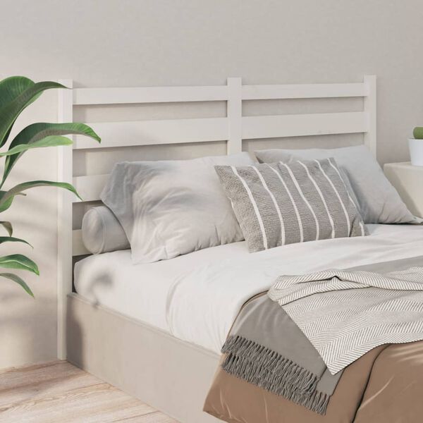 vidaXL Cabeceira de cama 166x4x100 cm pinho maci&ccedil;o branco
