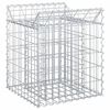 vidaXL Cama elevada de gabi&atilde;o 50 x 50 x 60 cm A&ccedil;o Galvanizado Prateado