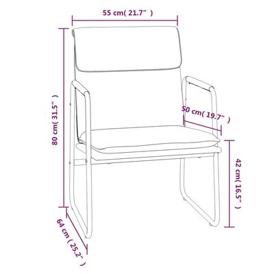 vidaXL Cadeira lounge 55x64x80 cm couro artificial cinzento