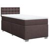 vidaXL Cama com molas/colch&atilde;o 90x190 cm tecido castanho-escuro