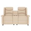 vidaXL Poltrona massagem 2 assentos reclinável c/ suporte copo creme