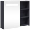vidaXL Arm&aacute;rio espelhado p/ casa de banho c/ LEDs 60x13x52 cm cinzento