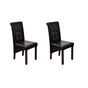 vidaXL Cadeiras de jantar 2 pcs couro artificial castanho