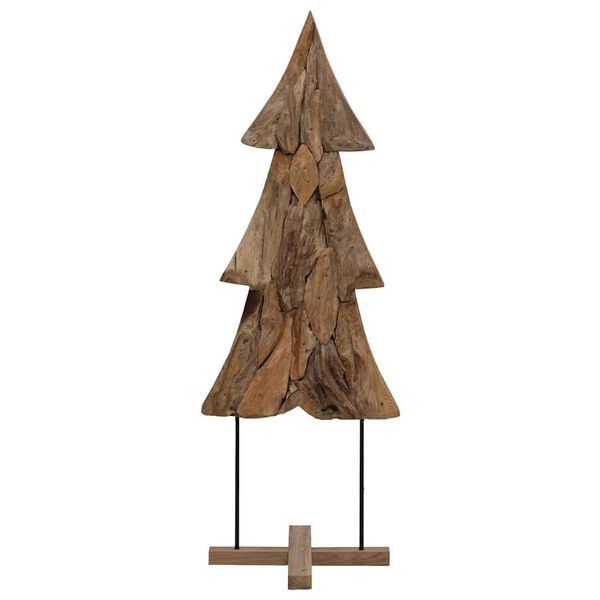 vidaXL &Aacute;rvore de Natal Castanho 90 cm Madeira de teca maci&ccedil;a