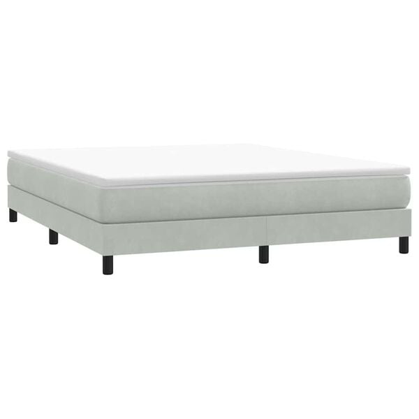 vidaXL Cama sem molas/colch&atilde;o 180x210 cm veludo cinzento-claro