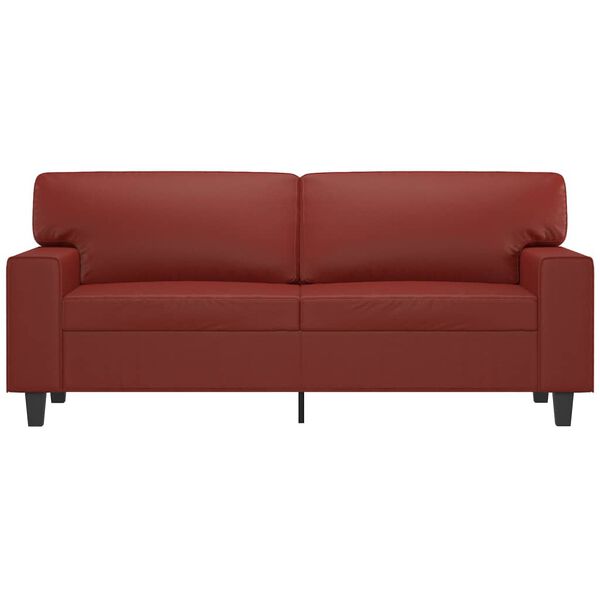 vidaXL Sof&aacute; de 2 lugares 140 cm couro artificial vermelho tinto