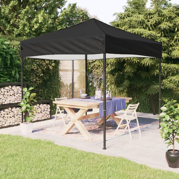 vidaXL Tenda para festas dobrável 2x2 m preto
