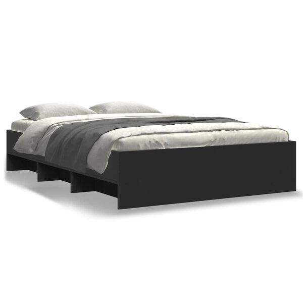 vidaXL Estrutura de cama 135x190 cm derivados de madeira preto