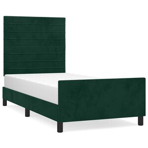 vidaXL Estrutura de cama sem colch&atilde;o 80x200 cm veludo verde-escuro