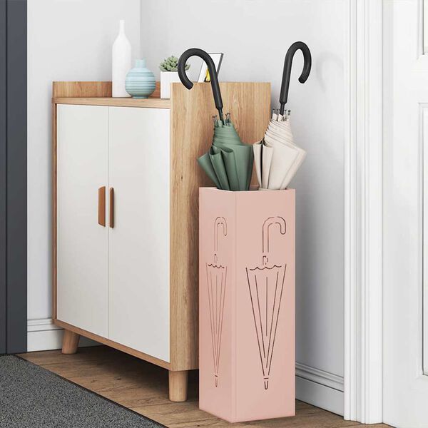 vidaXL Suporte de Guarda-Sol Rosa 15.5 x 15.5 x 49 cm Metal