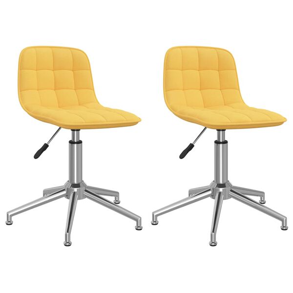 vidaXL Cadeiras de jantar girat&oacute;rias 2 pcs tecido amarelo