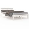 vidaXL Estrutura de cama super king pinho maci&ccedil;o 180x200 cm branco