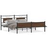 vidaXL Estrutura cama sem colch&atilde;o 183x213 cm metal carvalho castanho
