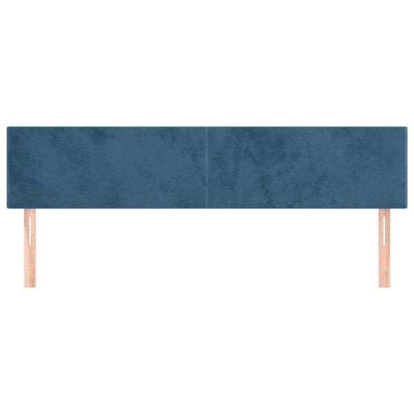 vidaXL Cabeceira de cama 2 pcs veludo 80x5x78/88 cm azul-escuro
