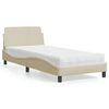 vidaXL Cama com colch&atilde;o Dover 80x200 cm tecido cor creme