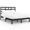 vidaXL Estrutura cama pequena casal 120x190 cm pinho maci&ccedil;o preto