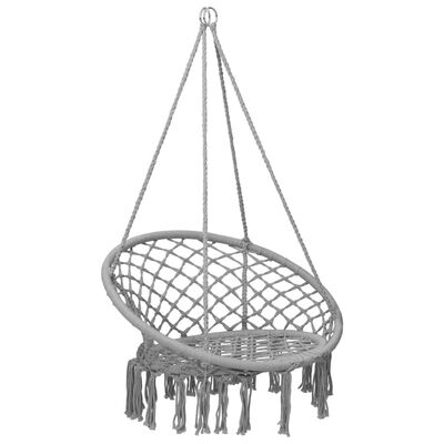 vidaXL Cadeira de baloiço em rede 80 cm cinzento