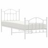 vidaXL Estrutura de cama com cabeceira e pés 90x200 cm metal branco