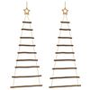 vidaXL &Aacute;rvores de Natal suspensas com estrelas no topo 2 pe&ccedil;as 55x120 cm galho natural
