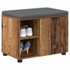 vidaXL Banco de Hall com almofada Madeira antiga 60 x 38 x 46 cm