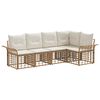 vidaXL Conjunto de Sof&aacute;s para Exterior 5 pcs Natural e Branco Creme
