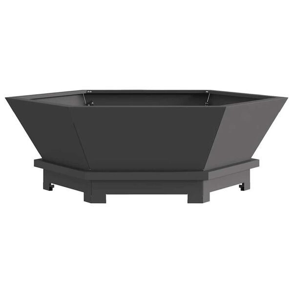 vidaXL Fire Pit Preto 75 x 75 x 28 cm Aço