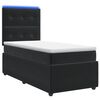 vidaXL Cama Box com LED e Colch&atilde;o Preto 80 x 200 cm Veludo