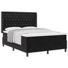 vidaXL Cama Box com colch&atilde;o com cabeceira Preto 160 x 200 cm Veludo