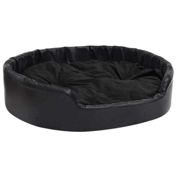 vidaXL Ninho para c&atilde;es 99x89x21 cm pel&uacute;cia e couro artificial preto