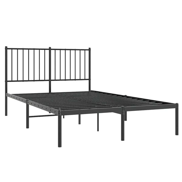 vidaXL Estrutura de cama com cabeceira 120x200 cm metal preto
