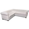 vidaXL Sof&aacute; de canto Chesterfield 5 lugares couro artificial branco