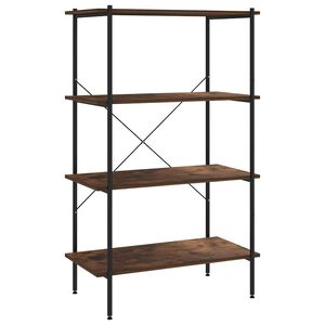 vidaXL Unidade com 4 prateleiras 80x40x130 cm preto/natural
