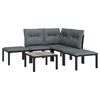 vidaXL 6 pcs conjunto lounge de jardim vime PE preto e cinzento