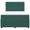 vidaXL Cama com molas/colch&atilde;o 140x190 cm veludo verde-escuro