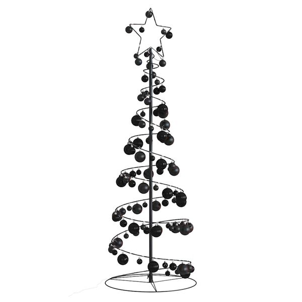 vidaXL &Aacute;rvore de Natal LED com Baubles 100 LEDs Branco Quente 150 cm