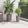 vidaXL Cesta de Plantas com armazenamento 2 pcs Cinzeto Rattan Kubu