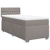 vidaXL Cama com molas/colch&atilde;o 100x200 cm tecido cinza-acastanhado