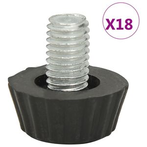 vidaXL P&eacute;s para m&oacute;veis ajust&aacute;veis M8 18 pcs preto