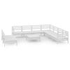 vidaXL 10 pcs conjunto lounge de jardim pinho maci&ccedil;o branco