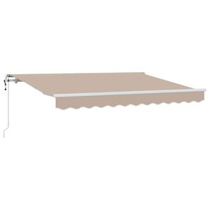 vidaXL Toldo retr&aacute;til Bege 350 x 200 cm tecido