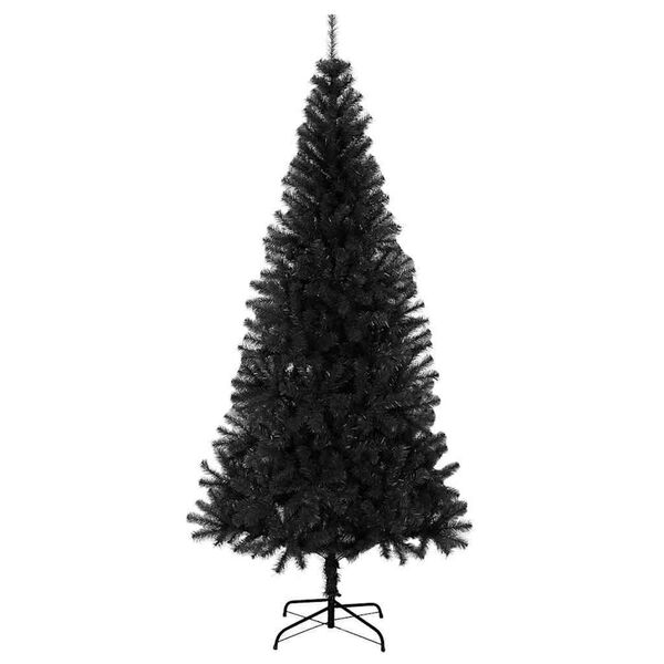 vidaXL &Aacute;rvore de Natal com 300 LEDs com suporte Preto 180 cm PVC