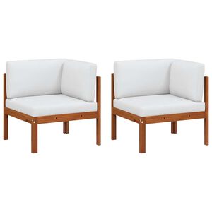 vidaXL Sof&aacute;s de canto de jardim vidaXL 2 pe&ccedil;as com almofadas de madeira de ac&aacute;cia e corda